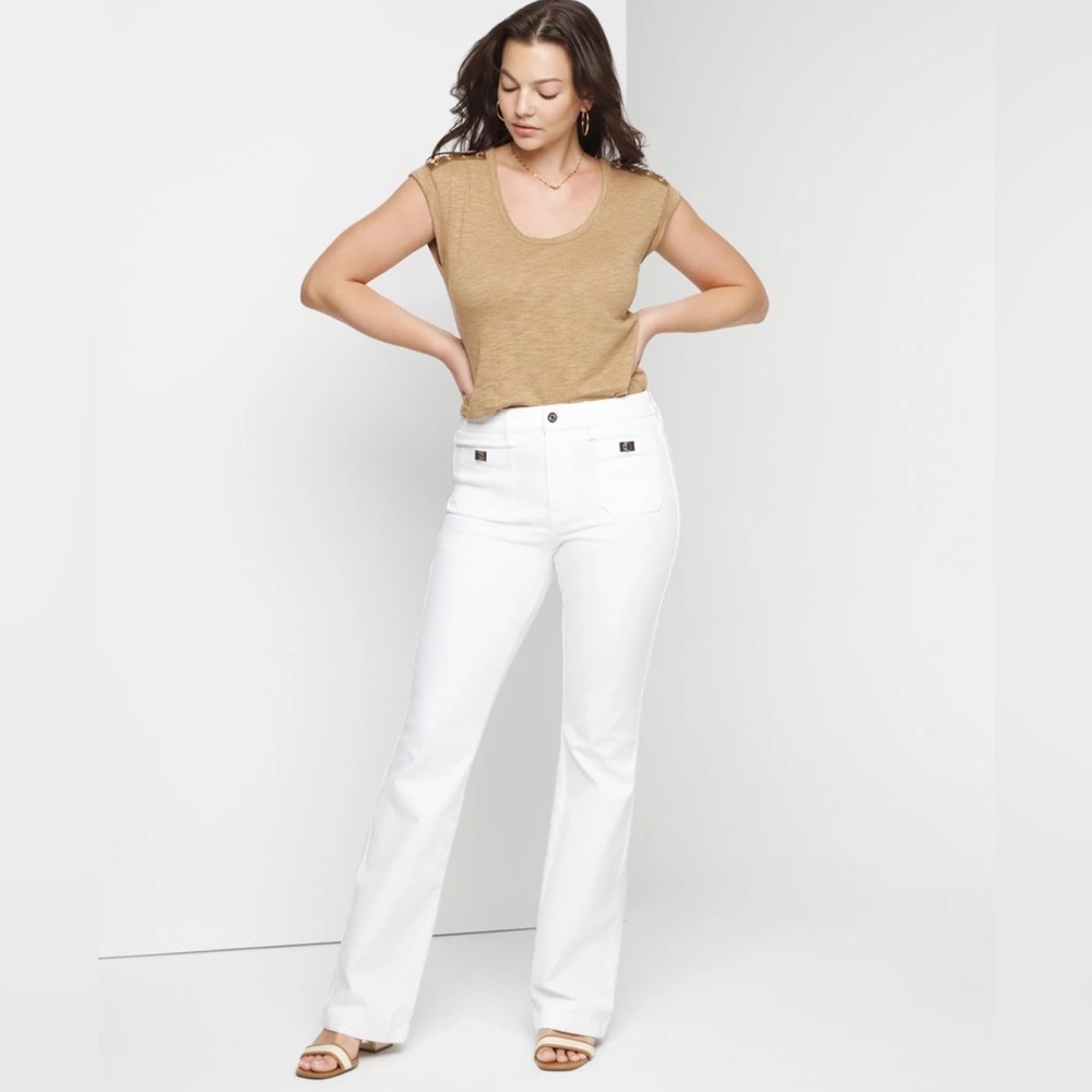 White House Black Market White High-Rise Flare